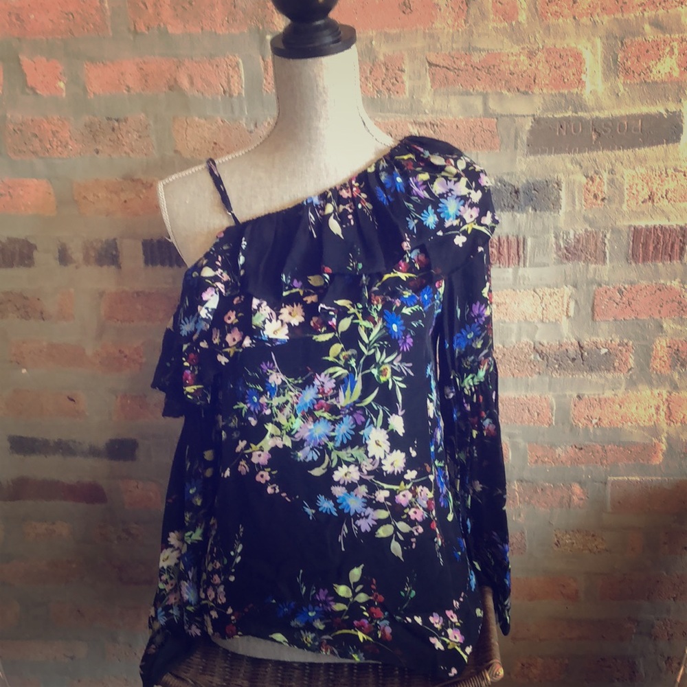 Parker One Shoulder Floral Blouse
